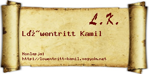 Löwentritt Kamil névjegykártya